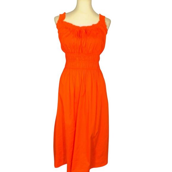 Lauren Conrad red milkmaid shirred tank midi dress medium - Picture 11 of 14